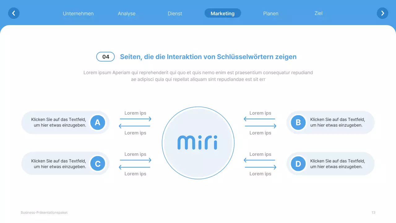 Einfache weiße und hellblaue Website Firmenprofil