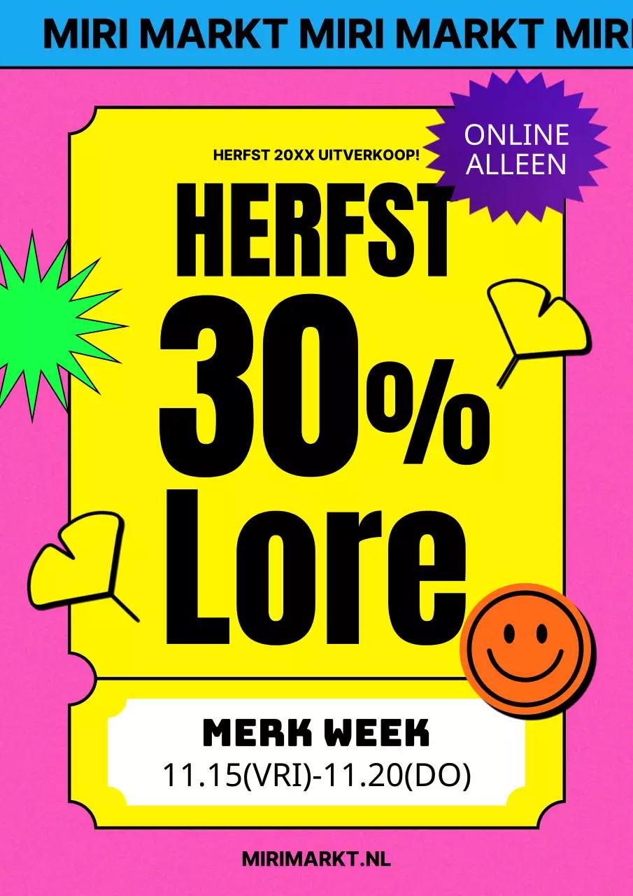 Promoot leuke herfstaanbiedingen in roze en geel