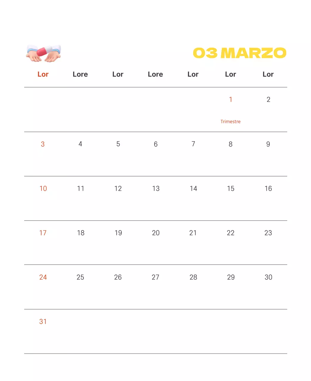 Un ospedale festivo con illustrazioni a tema salute e famiglia e accenti colorati