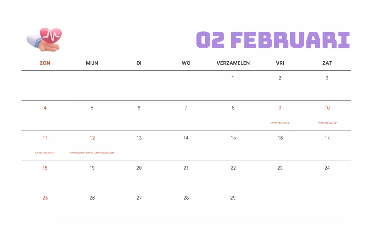 Een feestelijk ziekenhuis met illustraties met gezondheids- en gezinsthema's en kleurrijke accenten