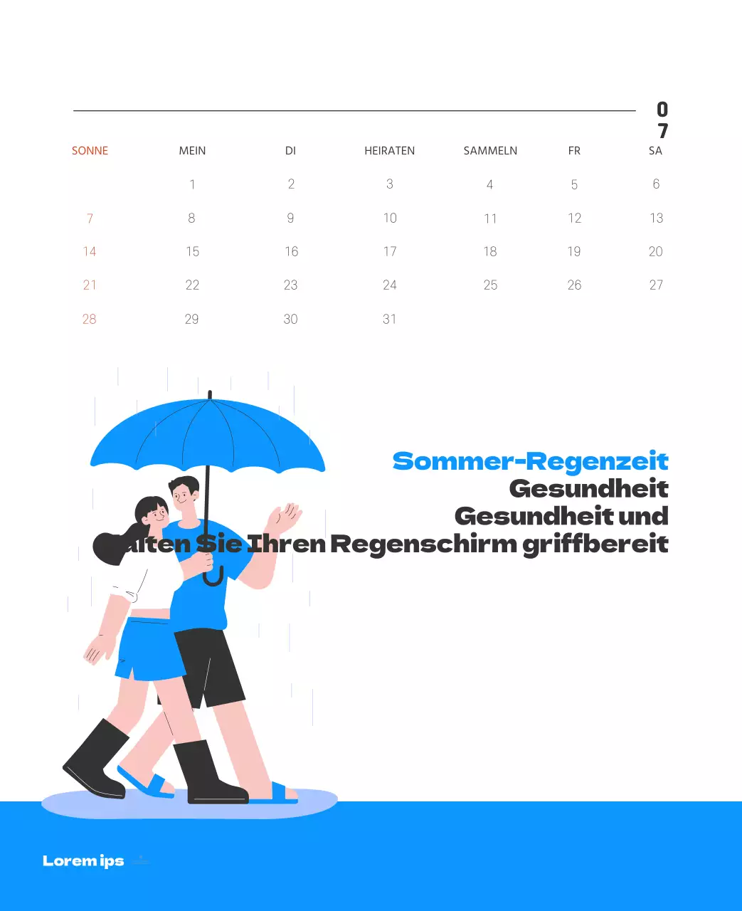 Ein festliches Krankenhaus mit Illustrationen zum Thema Gesundheit und Familie und farbenfrohen Akzenten