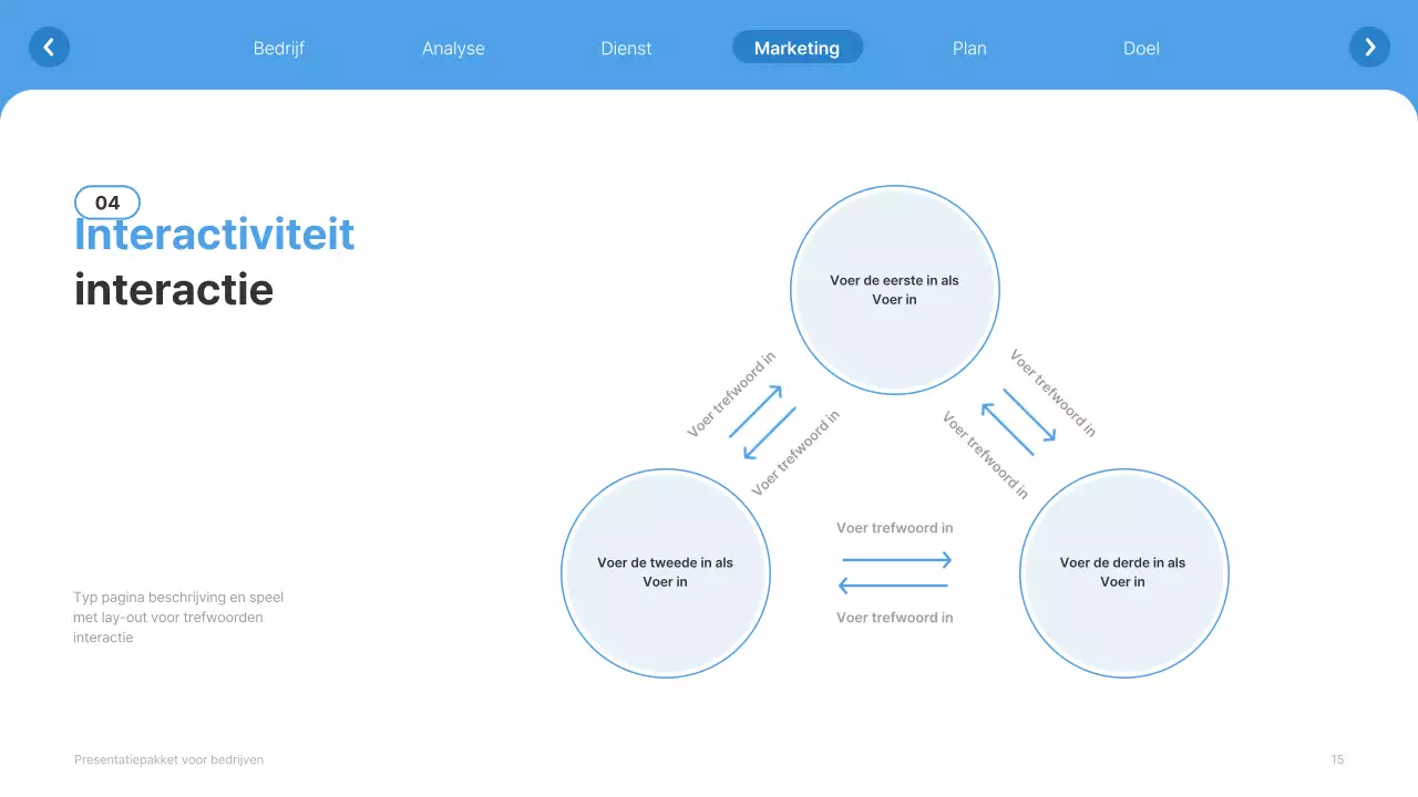 Eenvoudige witte en lichtblauwe website bedrijfsprofiel