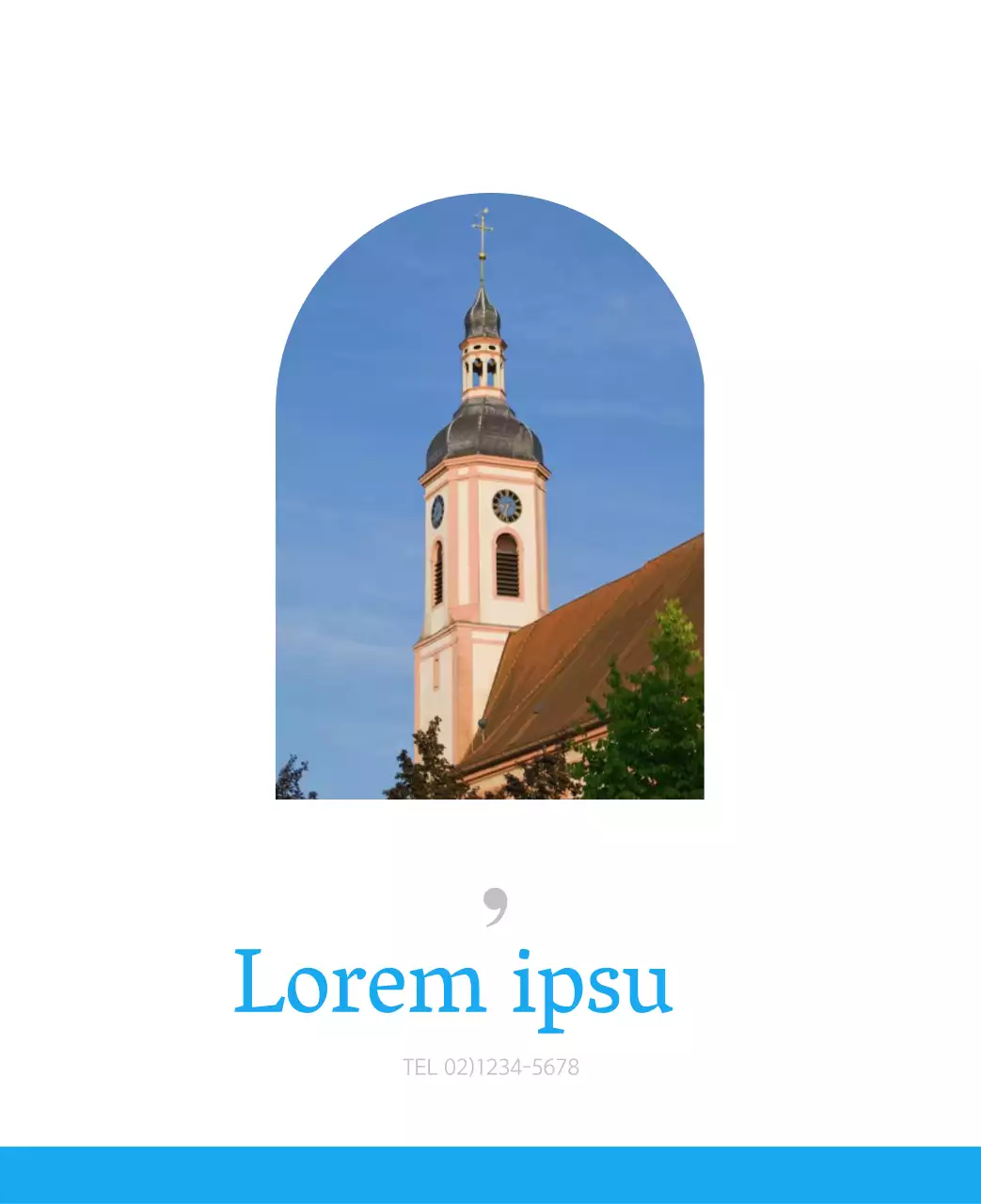 Calendario ecclesiastico blu di concezione moderna