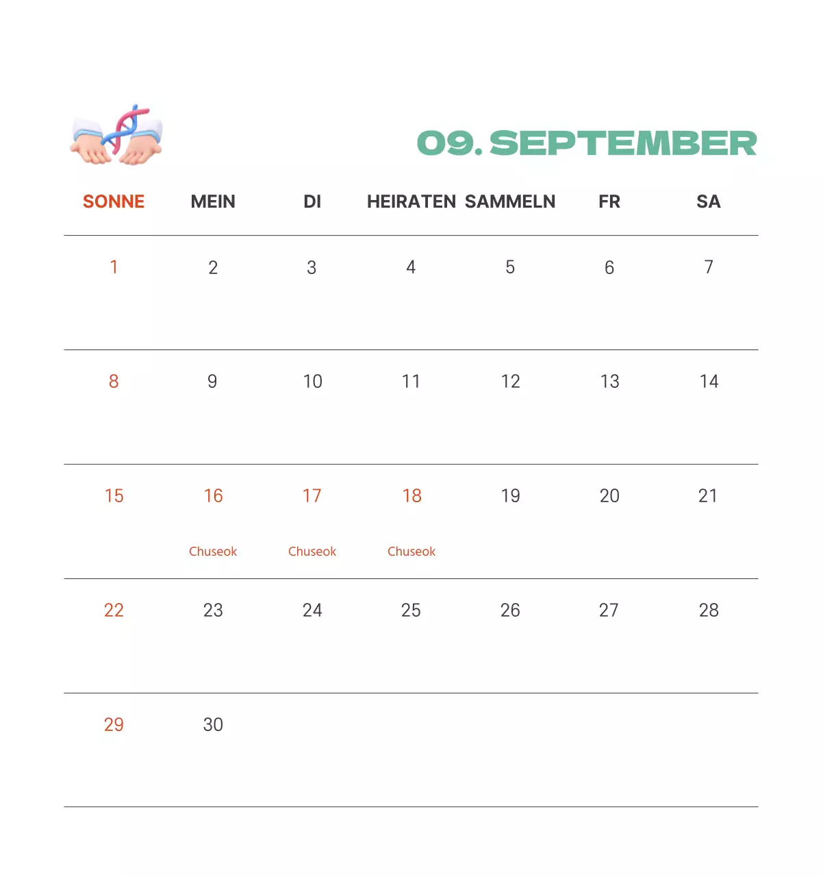 Ein festliches Krankenhaus mit Illustrationen zum Thema Gesundheit und Familie und farbenfrohen Akzenten