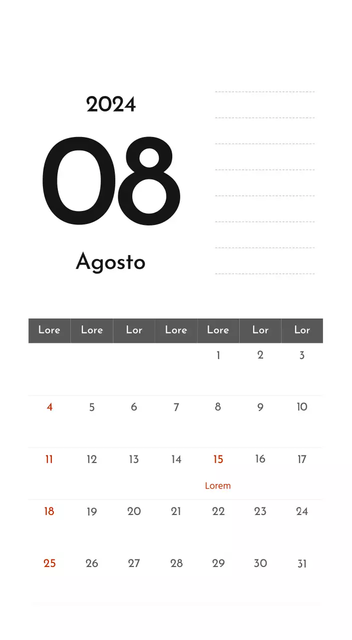 Un semplice calendario aziendale in grigio