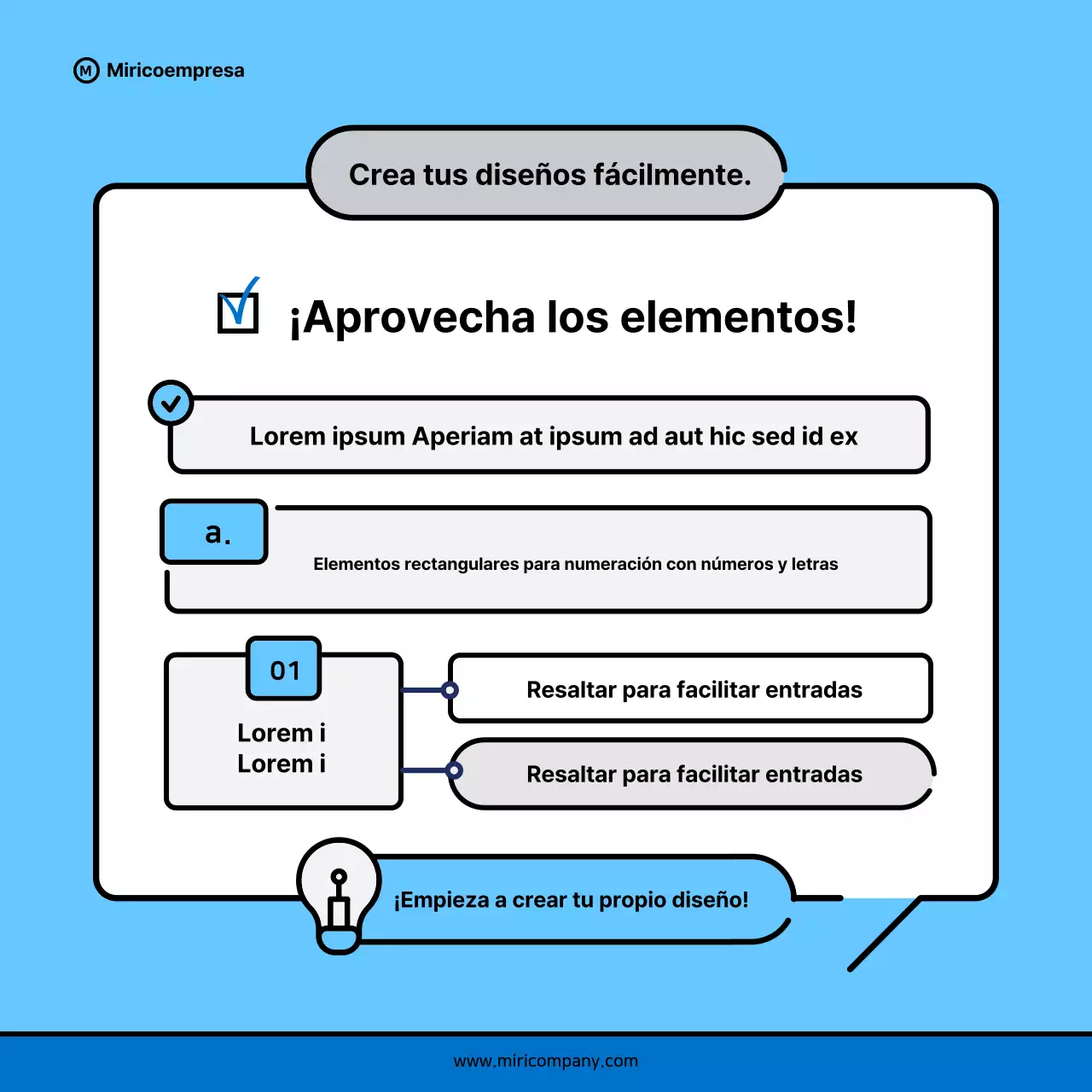 Propuesta minimalista de discurso empresarial en azul y azul claro