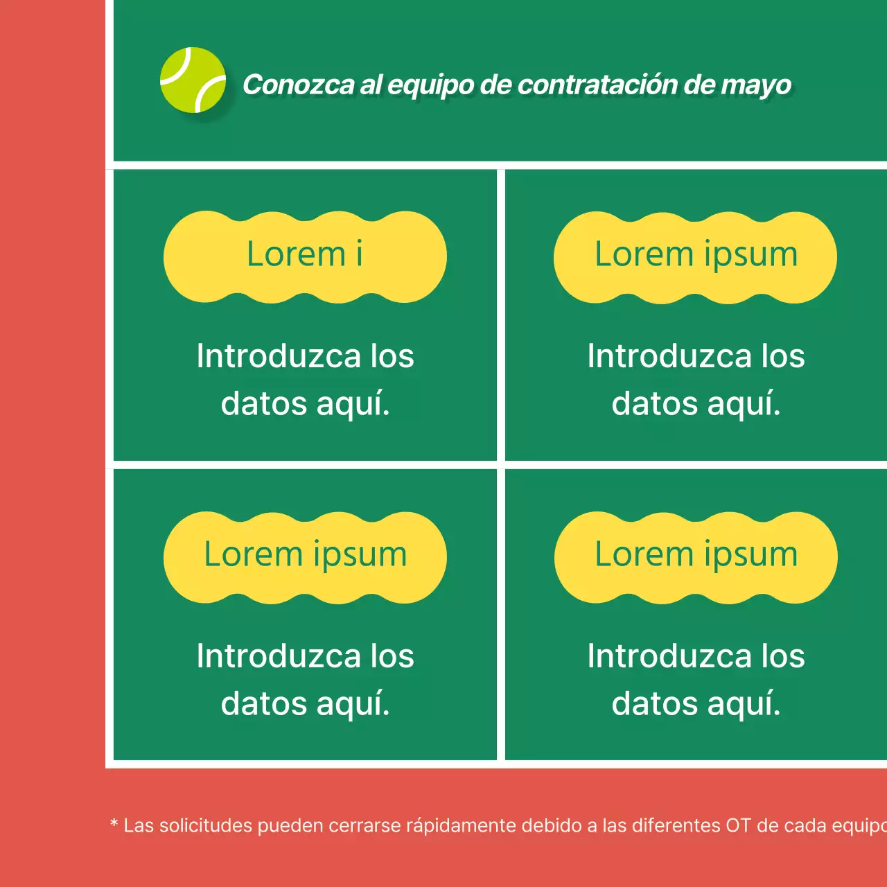 Promover la afiliación a un club de tenis moderno en verde y marrón