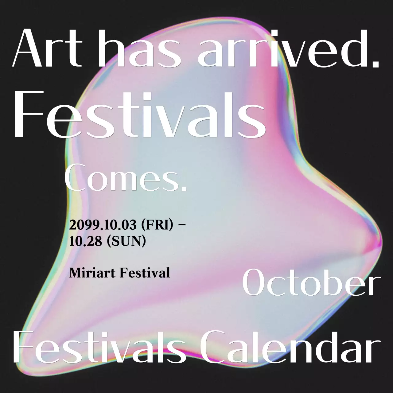 Thông báo lịch trình lễ hội nghệ thuật cầu vồng màu hồng