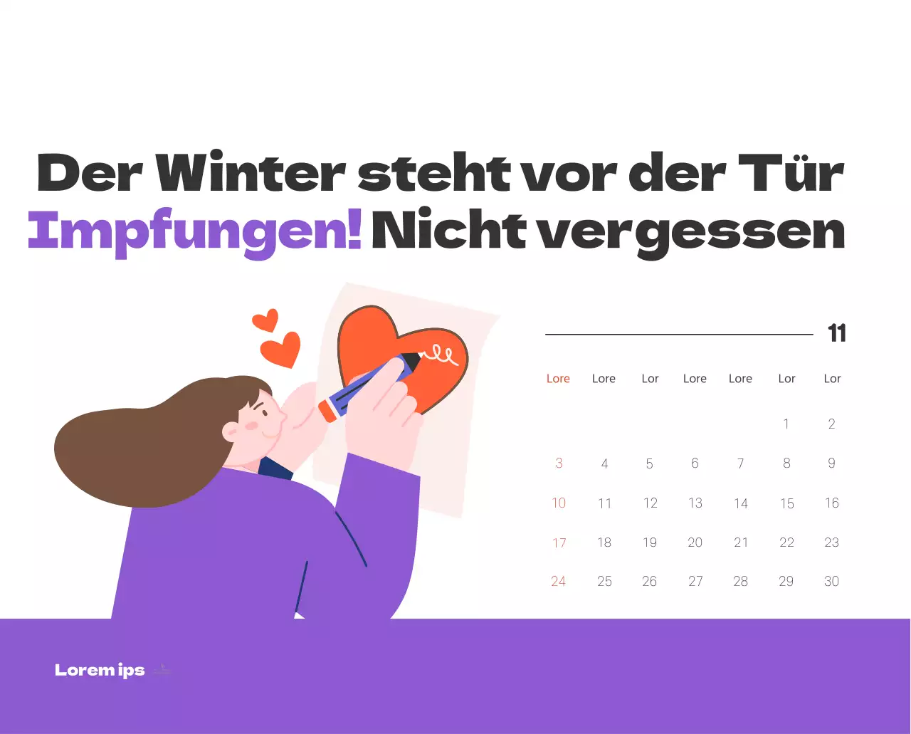 Ein festliches Krankenhaus mit Illustrationen zum Thema Gesundheit und Familie und farbenfrohen Akzenten