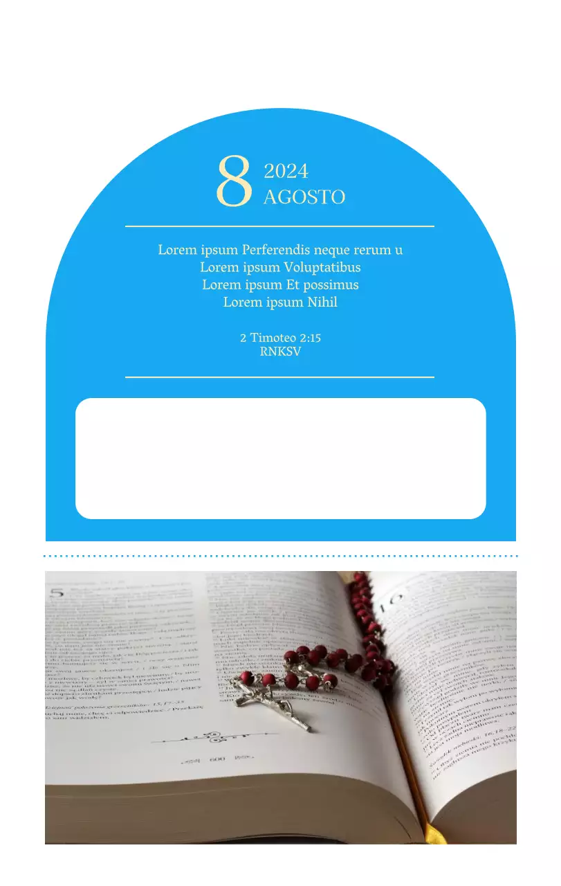 Calendario ecclesiastico blu di concezione moderna