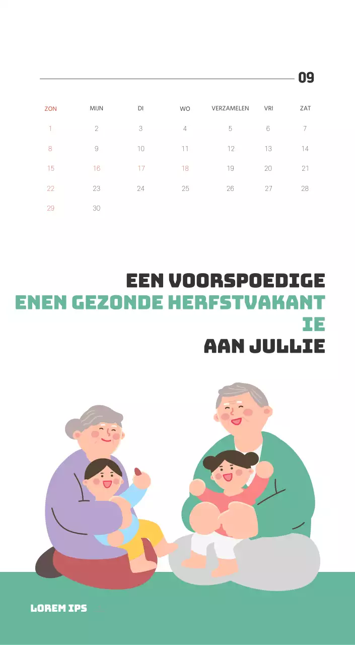 Een feestelijk ziekenhuis met illustraties met gezondheids- en gezinsthema's en kleurrijke accenten