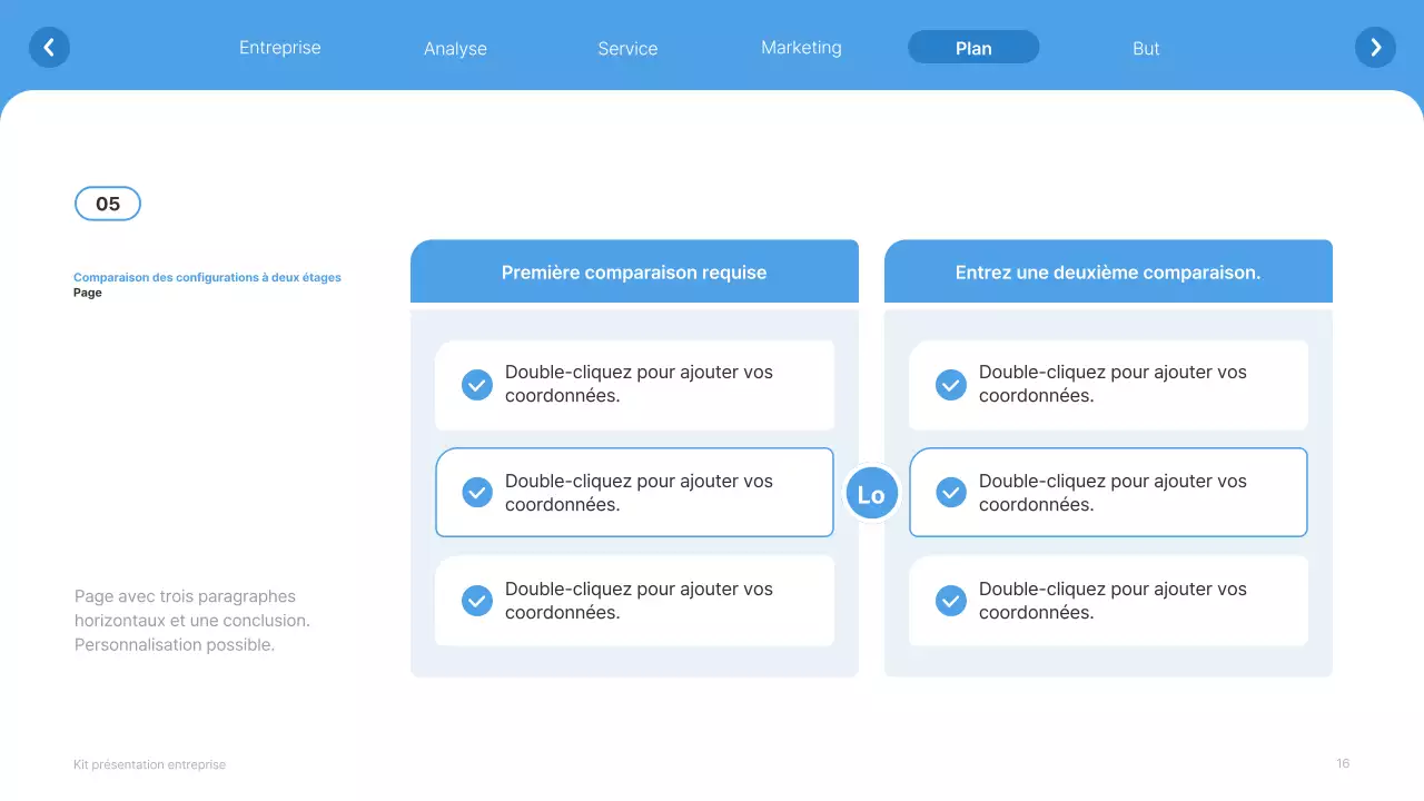 Site web simple, blanc et bleu clair, profil d'entreprise