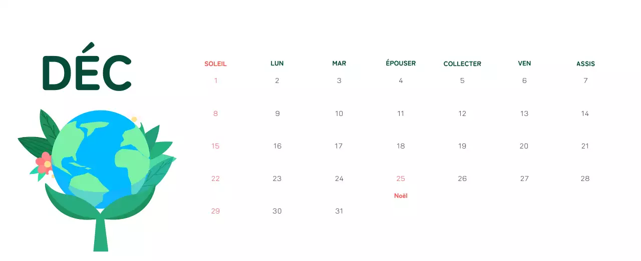 Célébration des fêtes de fin d'année avec des illustrations colorées de l'homme et de la planète.