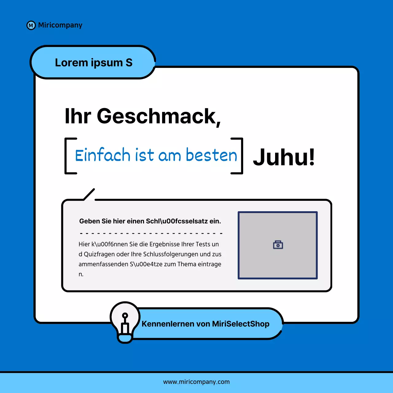 Minimalistischer Vorschlag für ein Geschäftsfeld in Blau und Hellblau