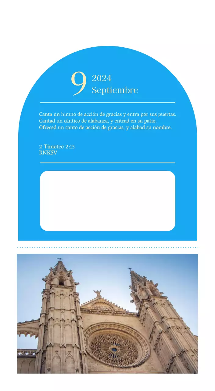 Calendario eclesiástico azul de concepto moderno