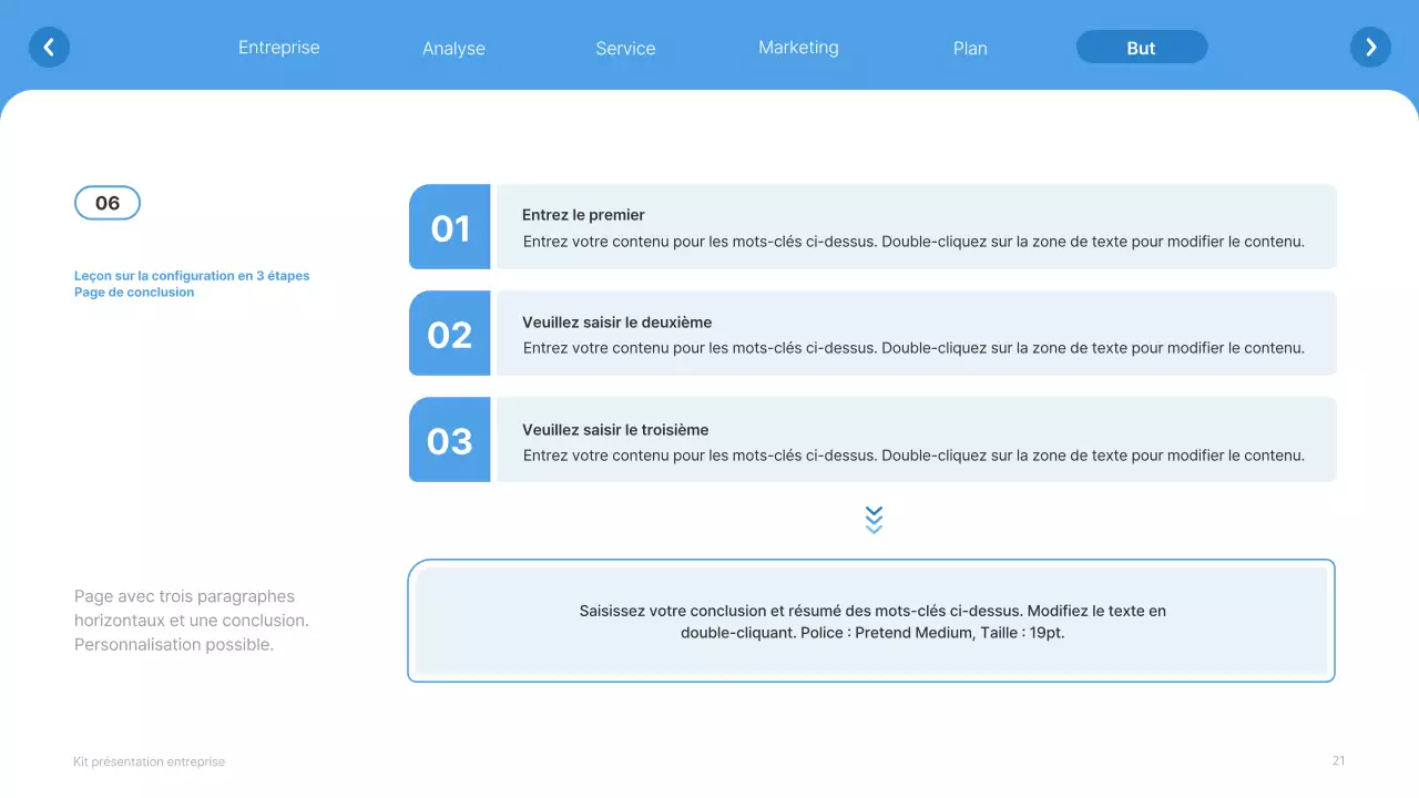 Site web simple, blanc et bleu clair, profil d'entreprise