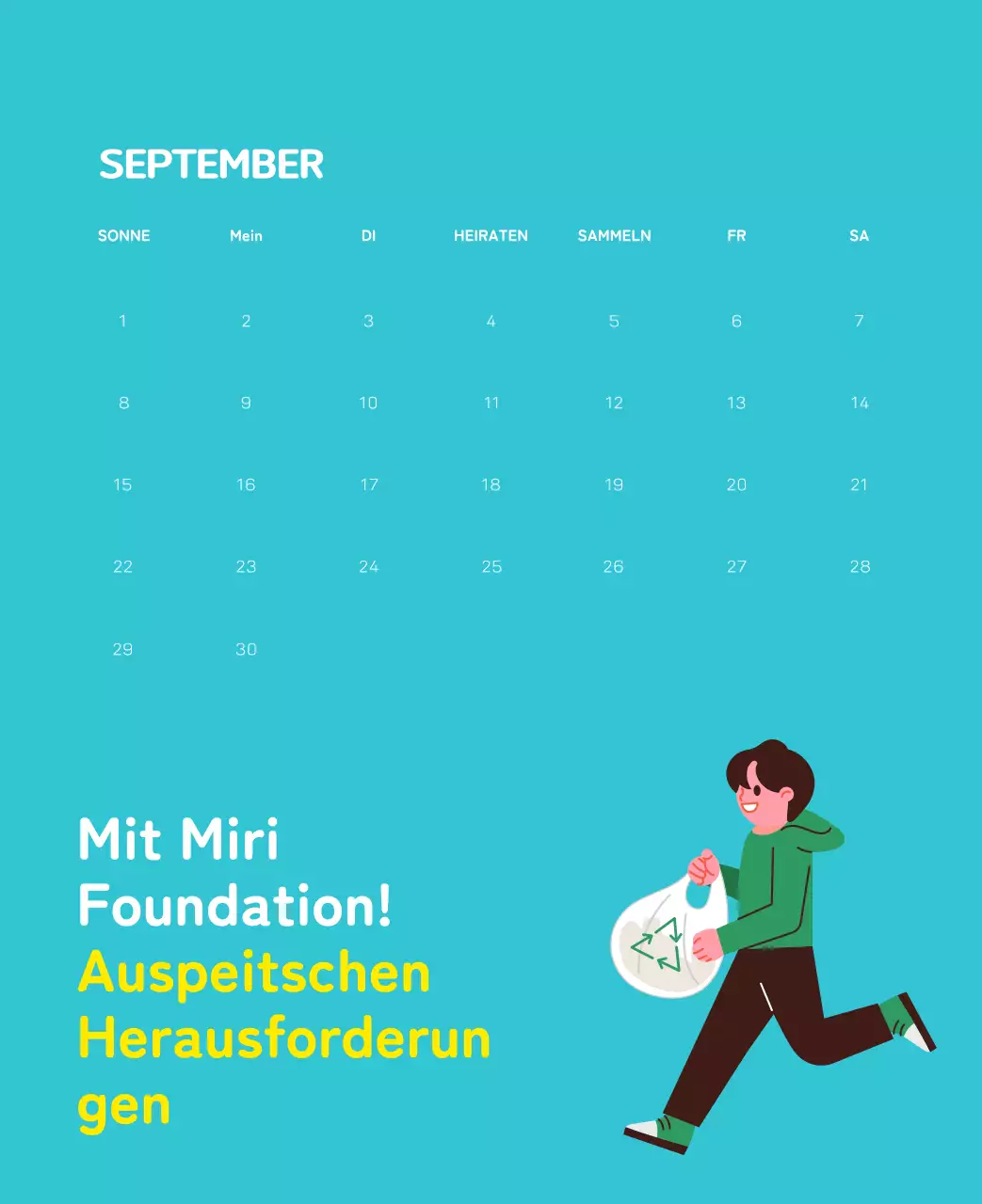 Eine soziale Stiftung, die die Weihnachtszeit mit farbenfrohen Illustrationen von Menschen und dem Planeten feiert.