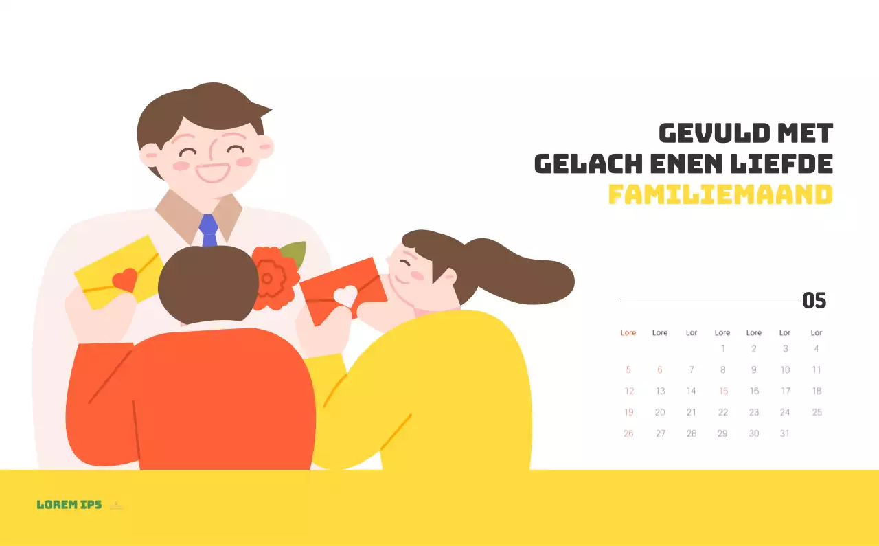 Een feestelijk ziekenhuis met illustraties met gezondheids- en gezinsthema's en kleurrijke accenten