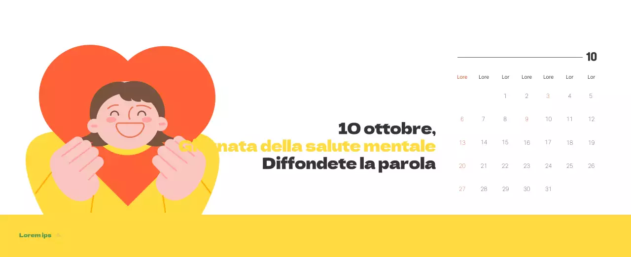 Un ospedale festivo con illustrazioni a tema salute e famiglia e accenti colorati