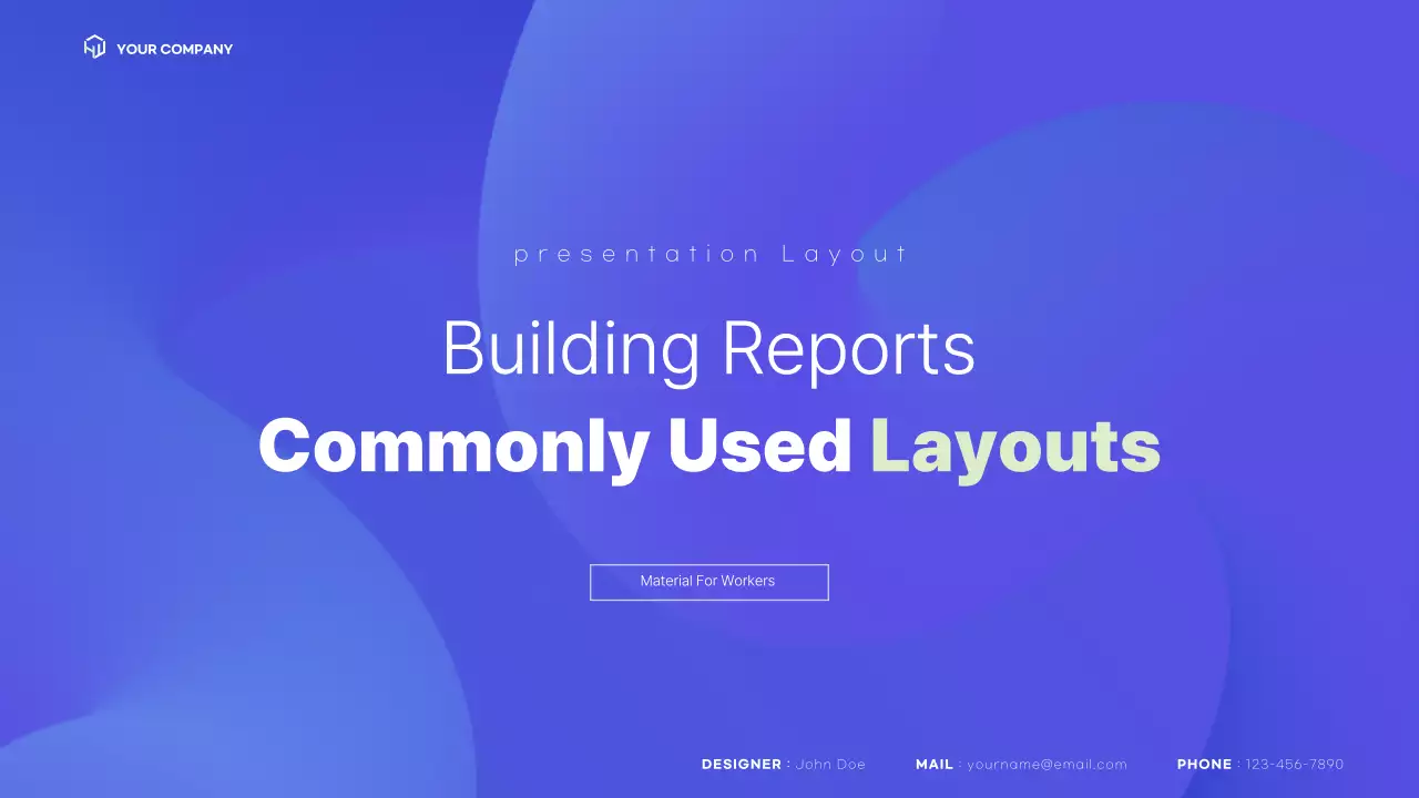 Blue Modern Reports Material Presentation