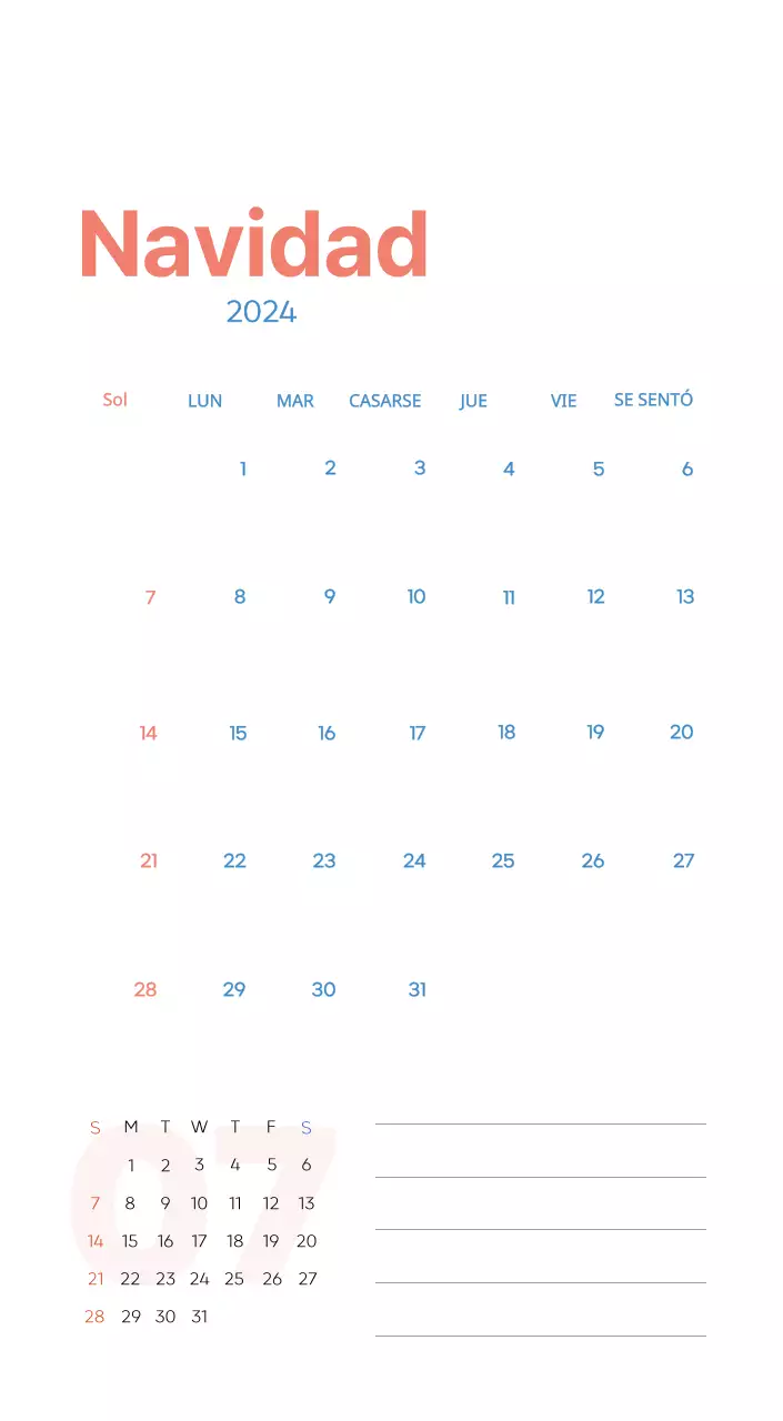 Calendario laboral con bellas ilustraciones