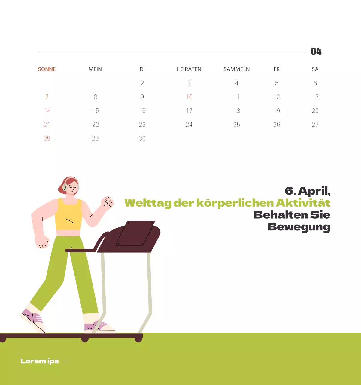 Ein festliches Krankenhaus mit Illustrationen zum Thema Gesundheit und Familie und farbenfrohen Akzenten