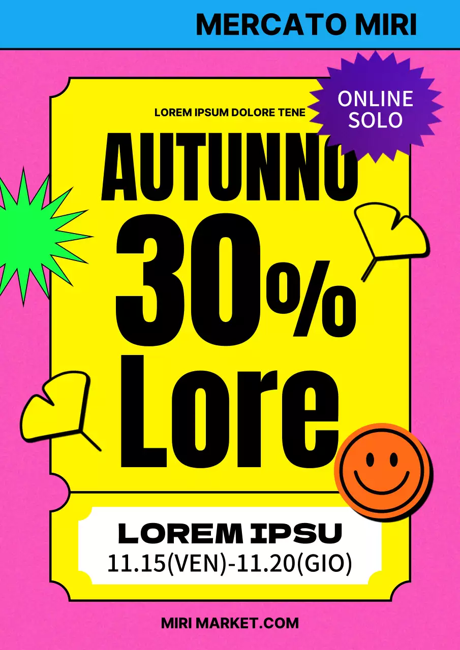 Promuovere le offerte autunnali in rosa e giallo