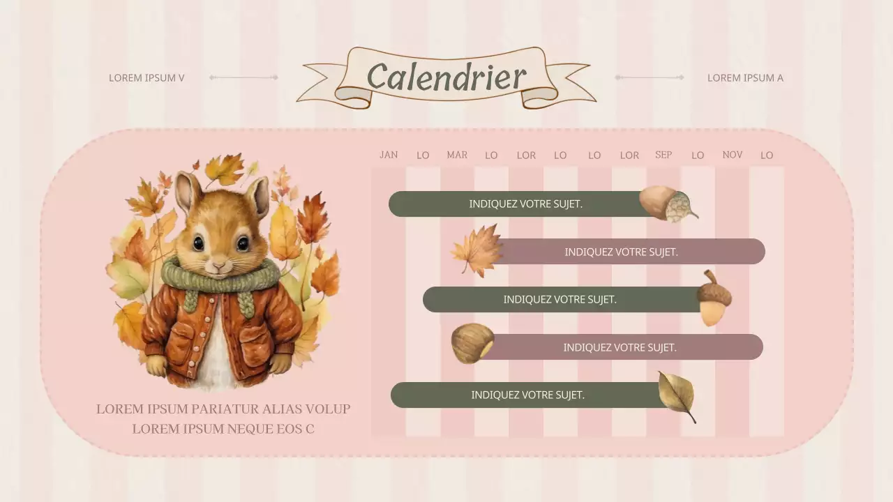 Planificateur de marché aux puces classique d'automne en rose et kaki