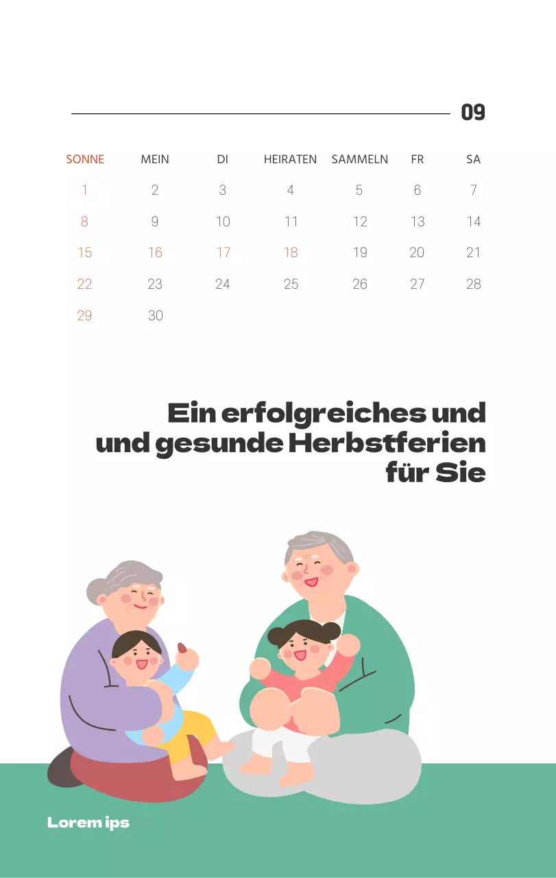 Ein festliches Krankenhaus mit Illustrationen zum Thema Gesundheit und Familie und farbenfrohen Akzenten