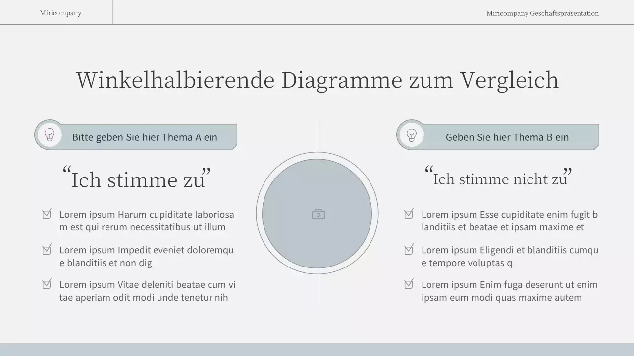 Ein einfacher, emotionaler Geschäftsbericht in Hellblau und Weiß