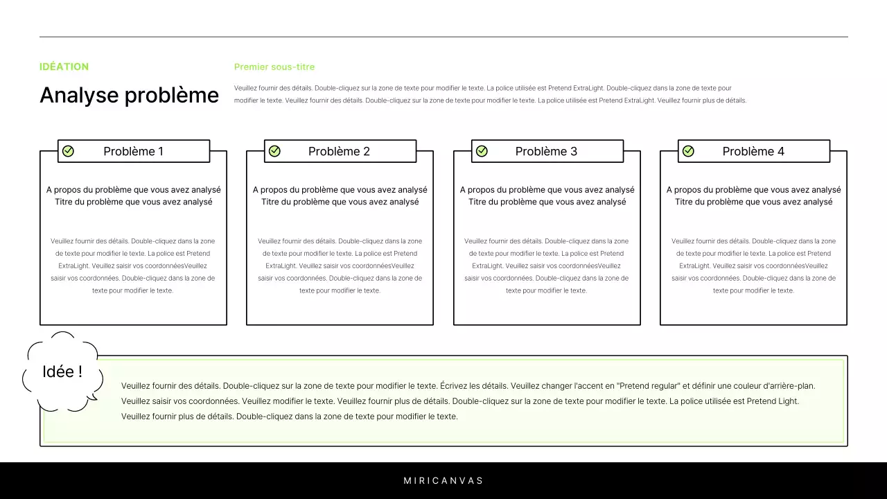 Un simple rapport blanc et chartreuse pour introduire un projet