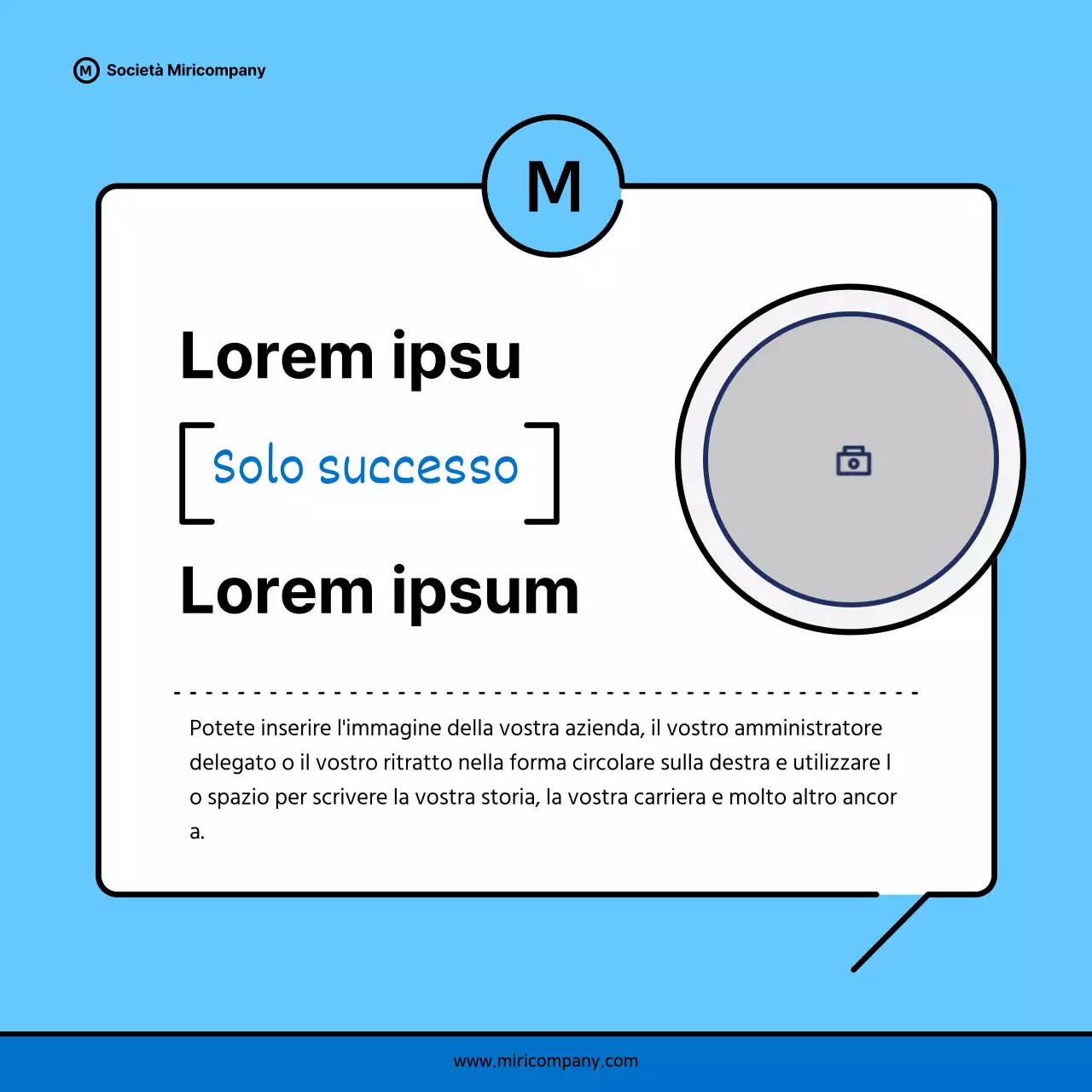 Proposta di pitch aziendale minimalista in blu e azzurro