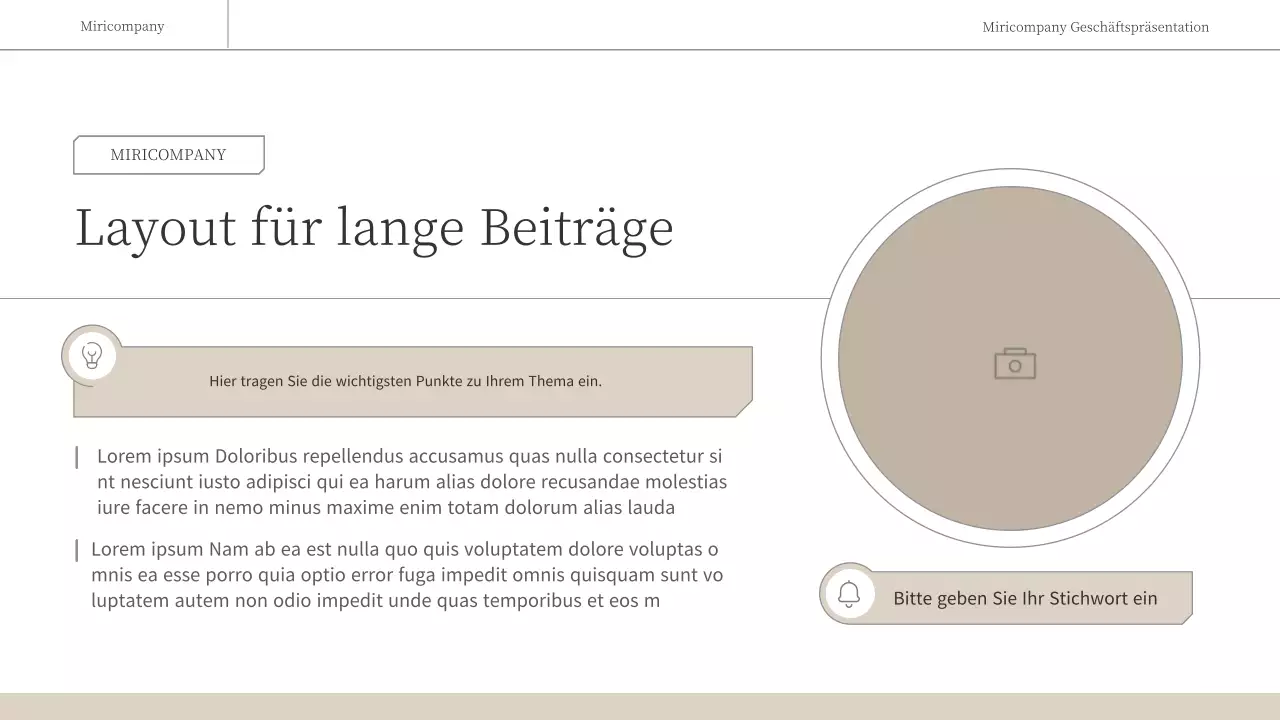 Ein einfacher, emotionaler Geschäftsbericht in Braun und Weiß