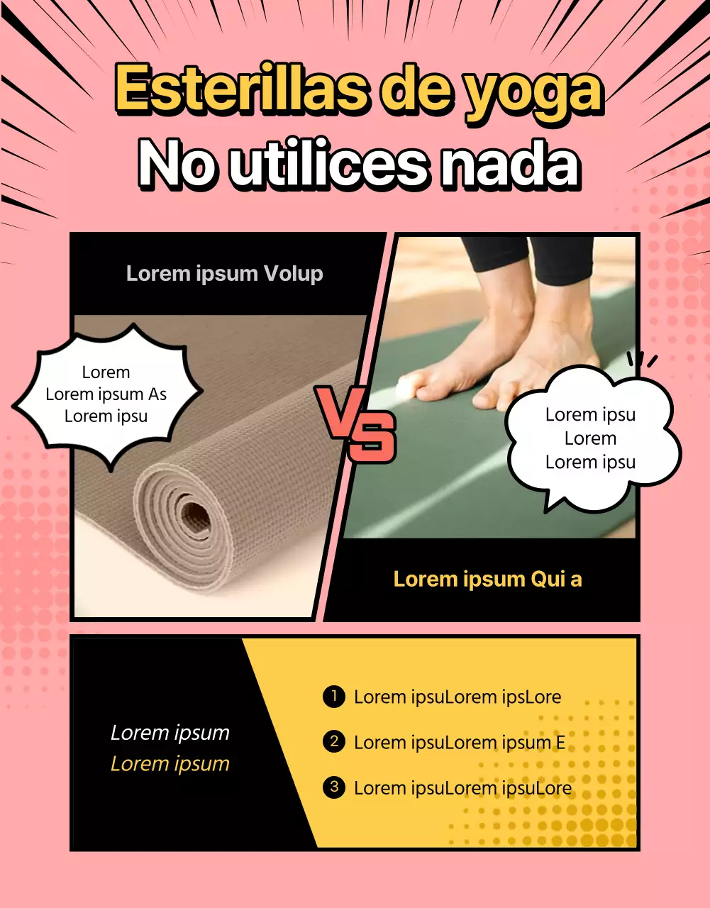 Promociona una esterilla de yoga rosa que provoca arcadas