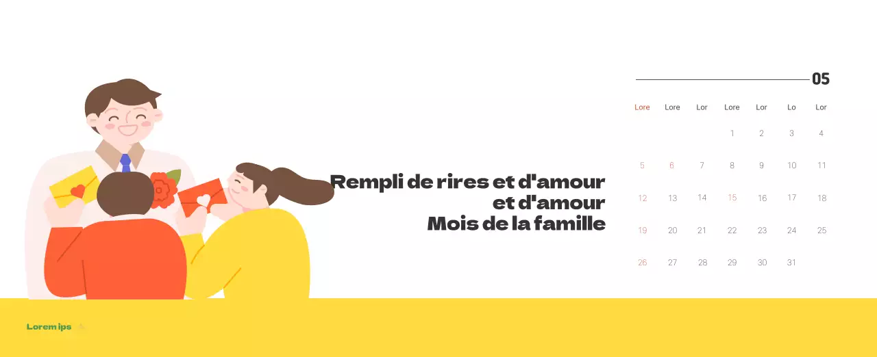 Un hôpital festif avec des illustrations sur le thème de la santé et de la famille et des accents colorés.