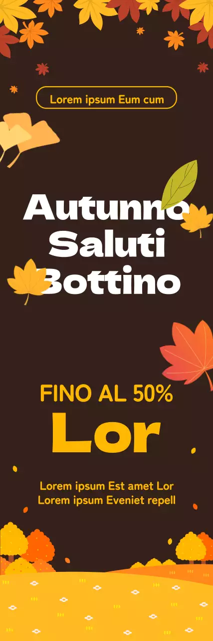 Una vendita per lo shopping autunnale con illustrazioni di foglie dai vivaci colori autunnali.