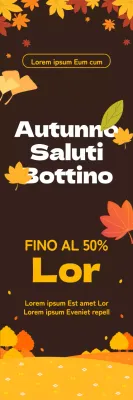 Una vendita per lo shopping autunnale con illustrazioni di foglie dai vivaci colori autunnali.