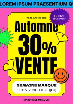 Promouvoir de jolies offres d'automne en rose et jaune