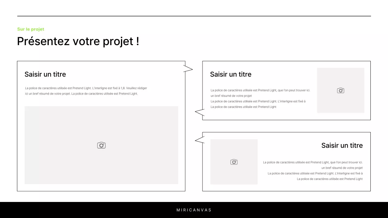 Un simple rapport blanc et chartreuse pour introduire un projet