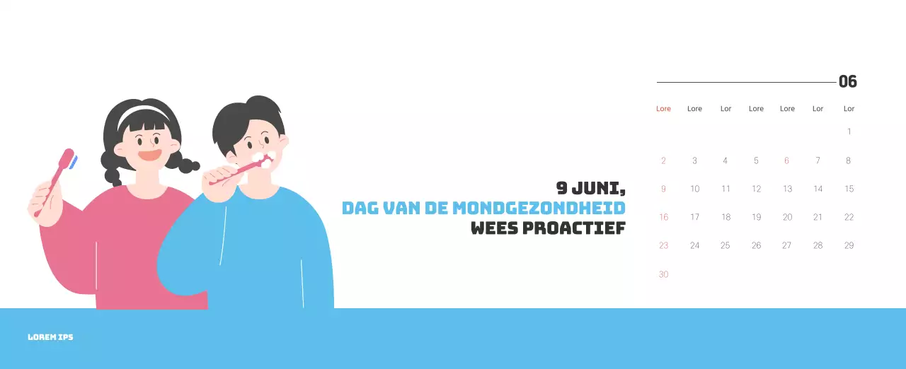 Een feestelijk ziekenhuis met illustraties met gezondheids- en gezinsthema's en kleurrijke accenten