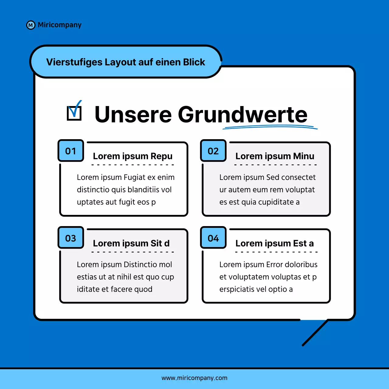 Minimalistischer Vorschlag für ein Geschäftsfeld in Blau und Hellblau