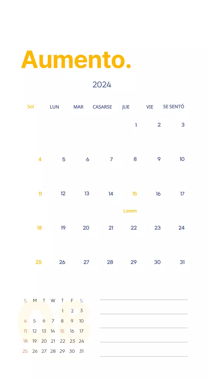 Calendario laboral con bellas ilustraciones