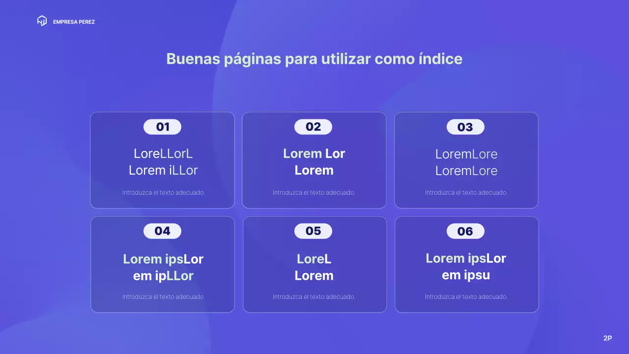 Un perfil de empresa sencillo con diseño azul