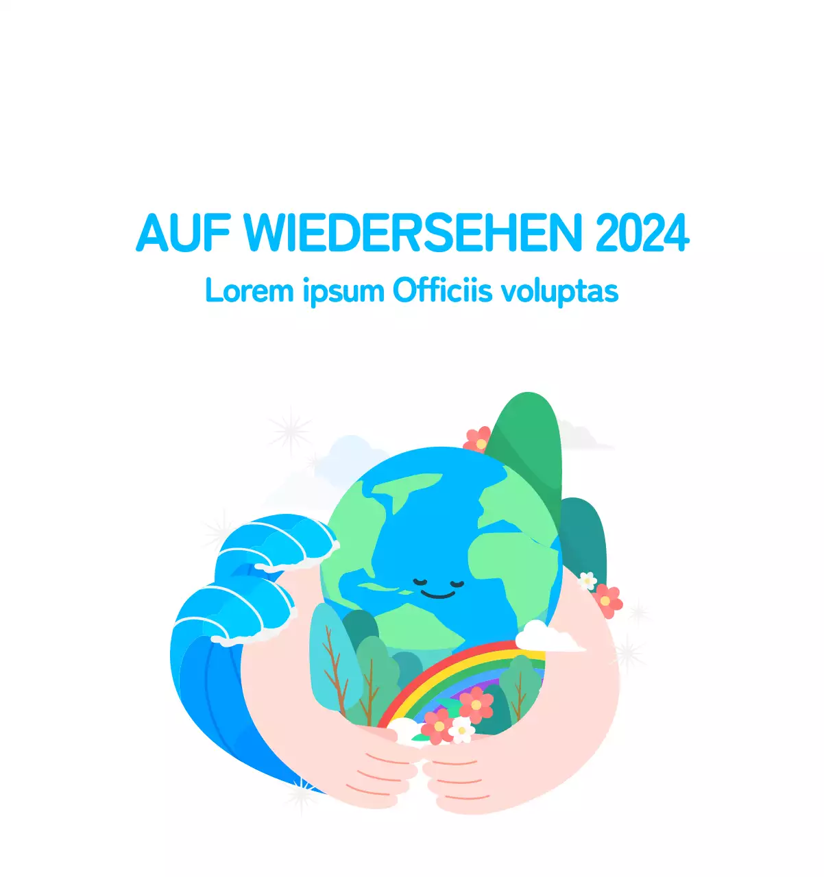 Mit farbenfrohen Illustrationen von Menschen und dem Planeten wird die Weihnachtszeit gefeiert.