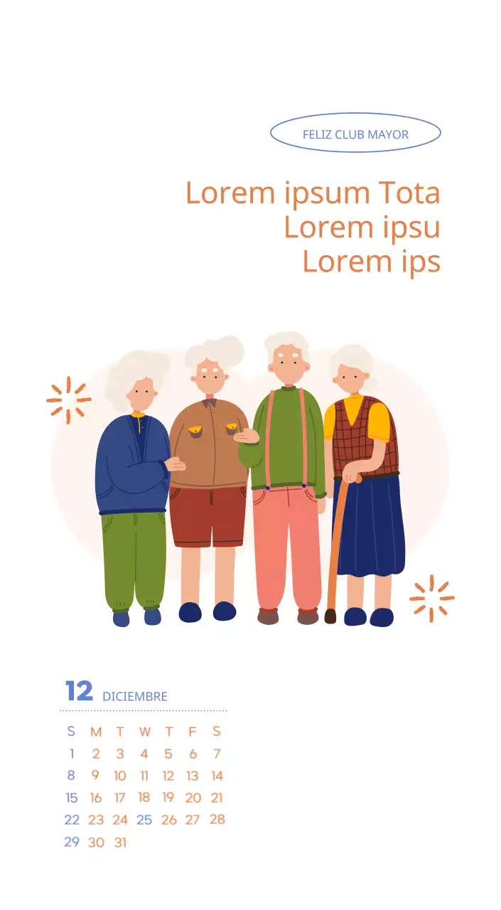 Calendario laboral con bellas ilustraciones