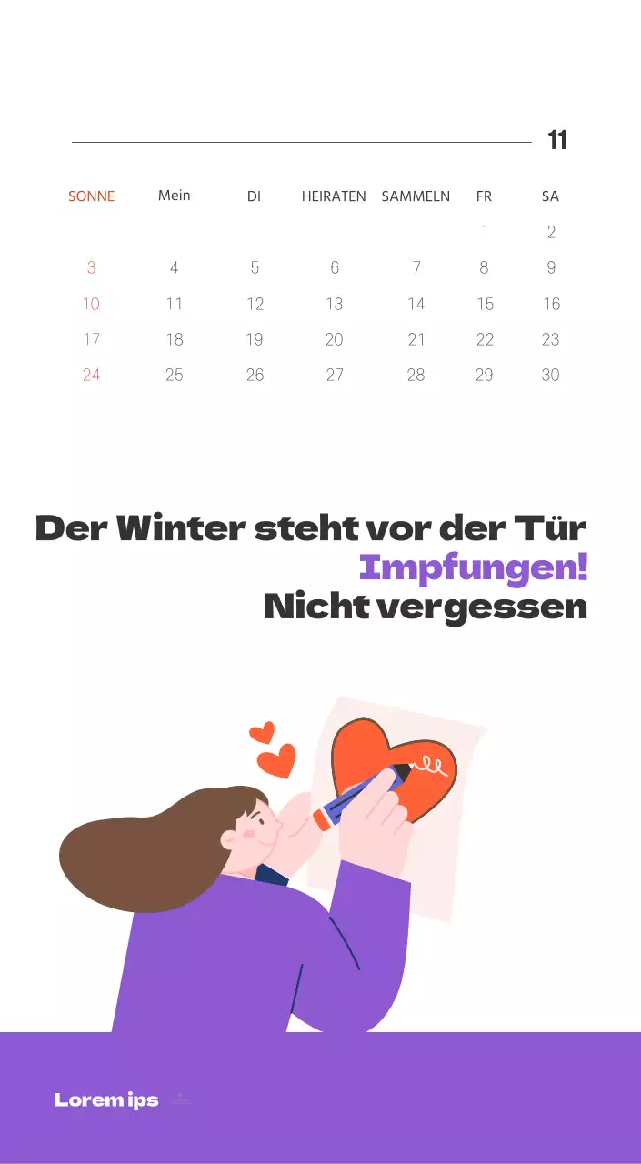 Ein festliches Krankenhaus mit Illustrationen zum Thema Gesundheit und Familie und farbenfrohen Akzenten