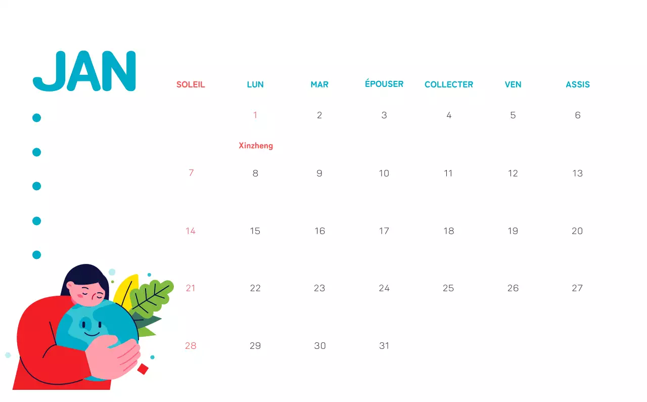 Célébration des fêtes de fin d'année avec des illustrations colorées de l'homme et de la planète.