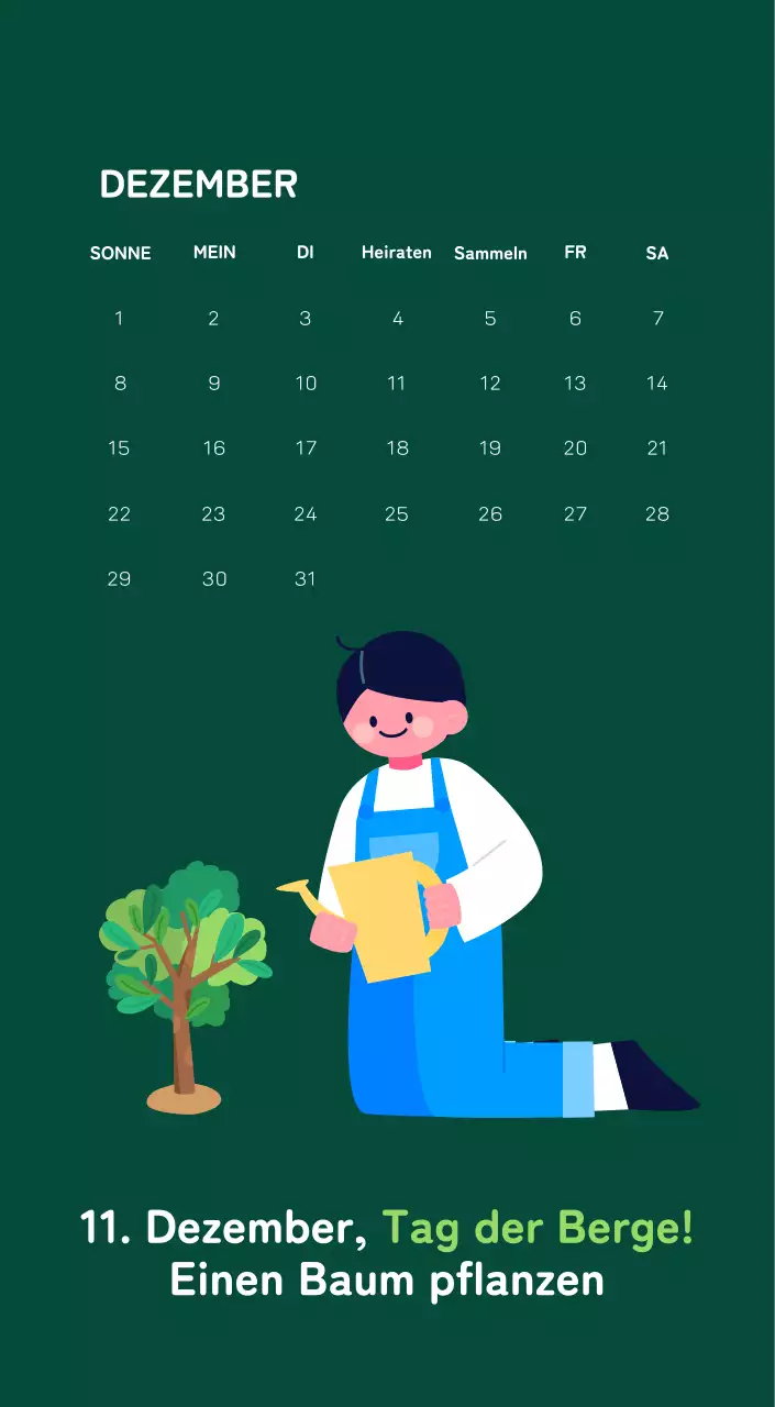 Mit farbenfrohen Illustrationen von Menschen und dem Planeten wird die Weihnachtszeit gefeiert.