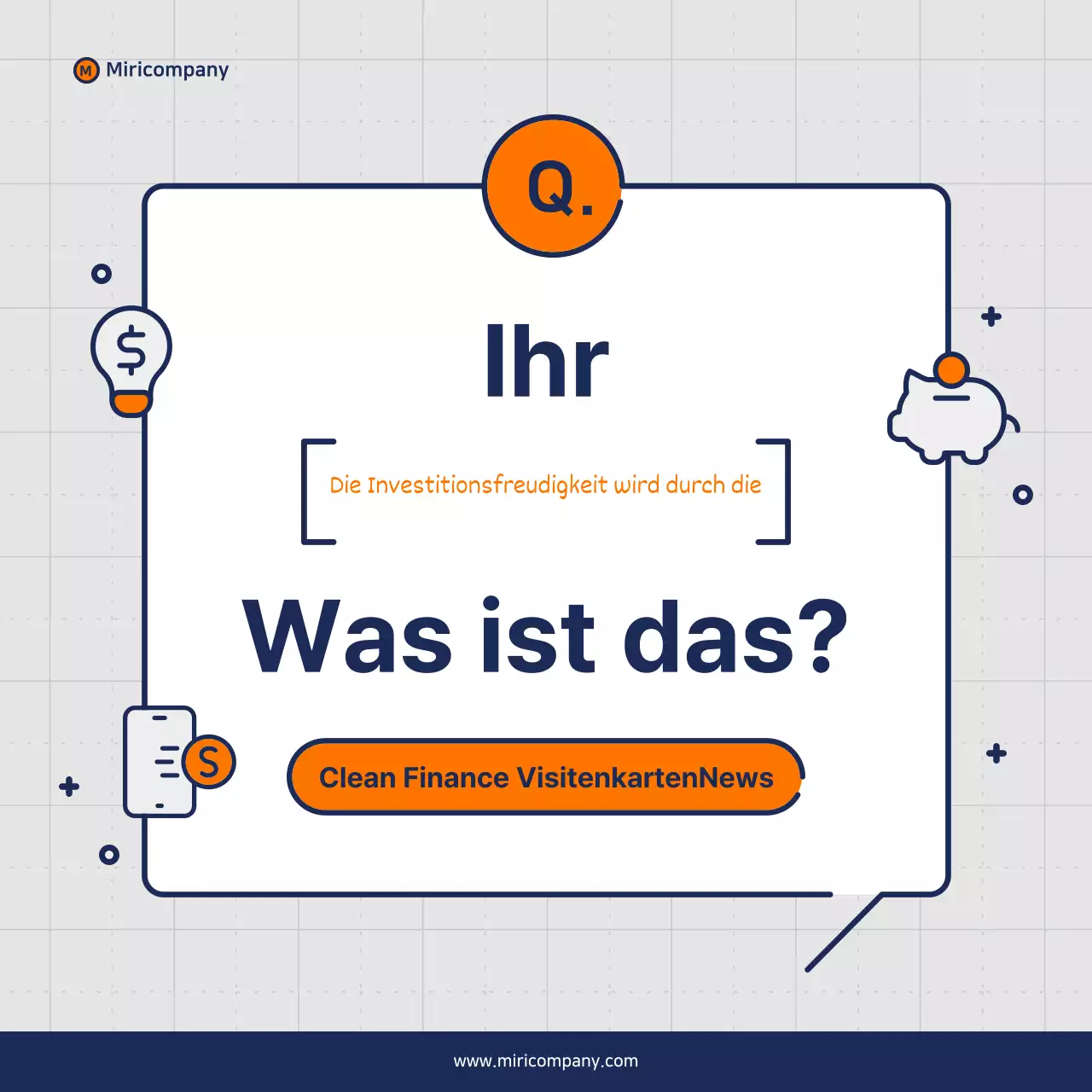 Minimalistischer Vorschlag für ein Geschäftsfeld in Orange und Marineblau