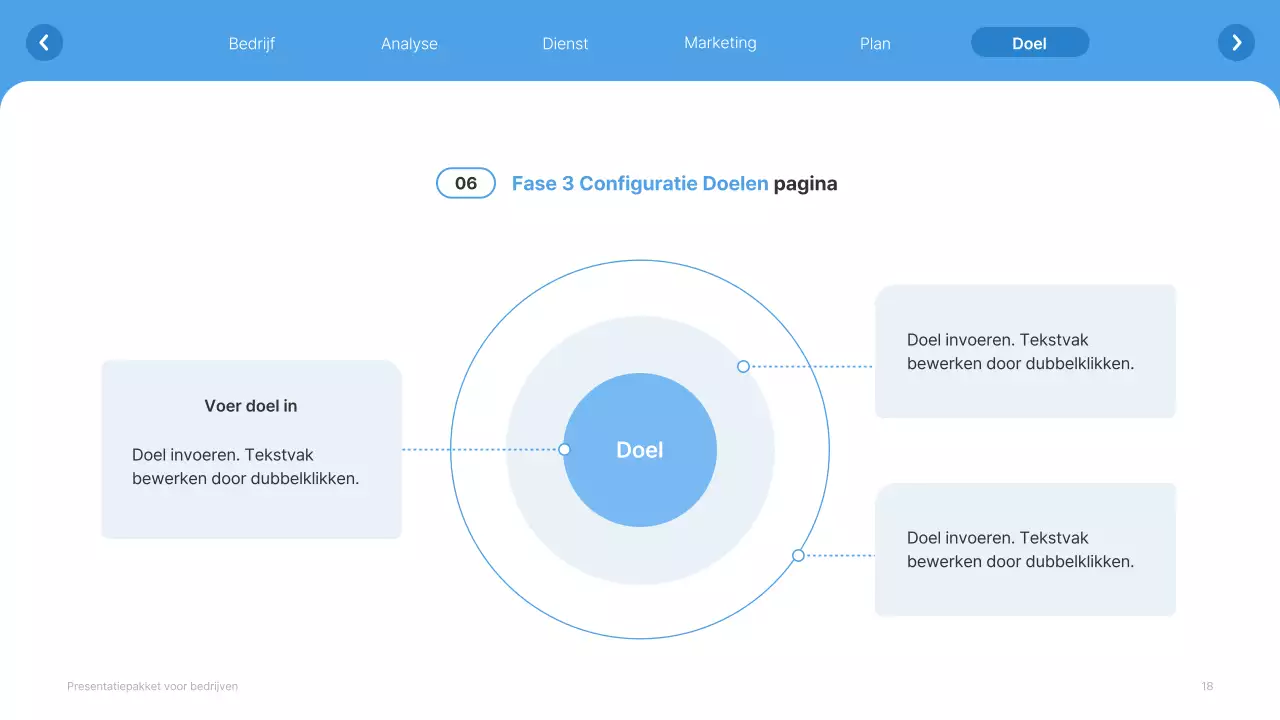 Eenvoudige witte en lichtblauwe website bedrijfsprofiel